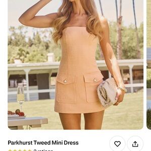Vici Peach Tweed Mini Dress